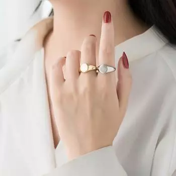 Кольцо-печатка для женщин и мужчин, круглое золотое кольцо, геометрические украшения для вечеринки, подарки Resizable золотой