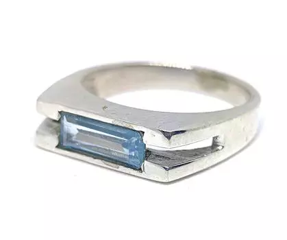 Кольцо-печатка с аквамарином, мужское женское кольцо, стерлинговое серебро 925 пробы, кольцо с драгоценным камнем, ювелирные изделия ручной работы, подарок партнеру 5