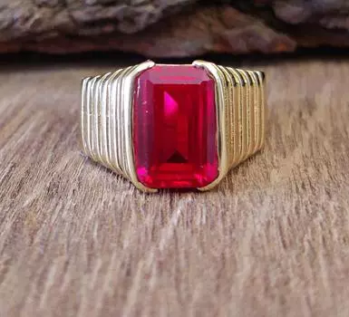 Кольцо-печатка с рубином, серебро 925 пробы, кольцо с рубином для женщин, кольцо с драгоценным камнем, украшения ручной работы, подарок для партнера 5 латунный