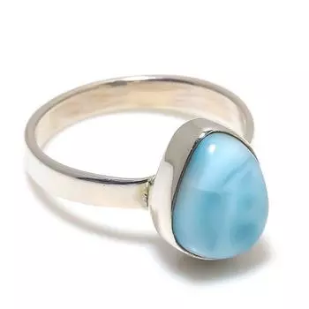 Кольцо-подарок из чистого серебра 925 пробы с драгоценным камнем Natural Republic Larimar S.6 A1R41