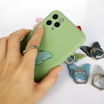 Кольцо-подставка для телефона, держатель-бабочка, блестящий универсальный держатель на 360 градусов