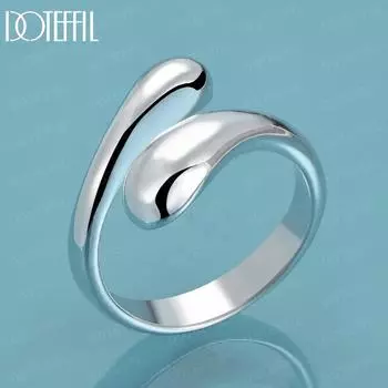 Кольцо-подвеска в виде капли из стерлингового серебра 925 пробы/капли дождя 5#-10#