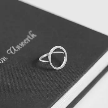 Кольцо «Позитивная Карма» Серебряное кольцо на каждый день Кольцо с открытым кругом Кольцо в форме круга Необычное серебряное кольцо Базовое серебряное кольцо Серебряное кольцо «Круг»