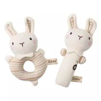 Кольцо Promise Babe Ring Stick Rattle Игрушка-погремушка Детская игрушка из ткани Кролик Органический хлопок Подарок ребенку Развивающая игрушка Новорожденный ребенок Подарок ребенку Подарок