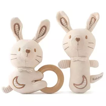 Кольцо Promise Babe Ring Stick Rattle Rabbit Toy Baby Fabric Toy Organic Cotton Baby Gift Educational Toys Newborn Children Baby Gift Present