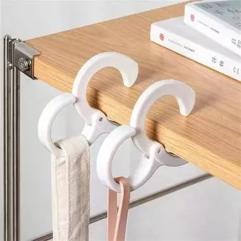 Кольцо-пряжка для перил Abs Home Hook Вешалка для пальто, шляпы, галстука, подвесное хранилище, крючок S-образной формы, пластиковое защелкивающееся кольцо