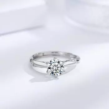 Кольцо Psychic из стерлингового серебра S925, однокаратное платиновое кольцо с бриллиантом в два карата, парное кольцо No. 5