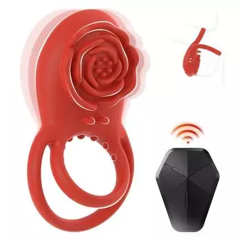 Кольцо Rose Lock для спермы, вибрирующее силиконовое мужское вибраторное устройство с магнитной зарядкой, водонепроницаемый мастурбатор, секс-игрушки