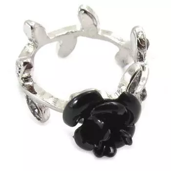 Кольцо Роза Романтика черное