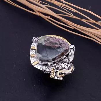 Кольцо Ruby Fuchsite Lab-Created из стерлингового серебра 925 пробы в двух тонах, размер 10 i5g16