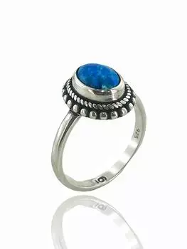 Кольцо ручной работы из стерлингового серебра 925 пробы с подлинным натуральным крошечным овальным камнем опалом