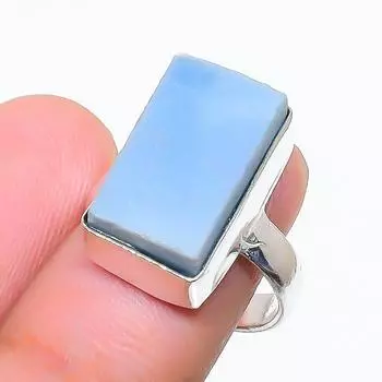 Кольцо ручной работы из стерлингового серебра 925 пробы с натуральным опалом Owyhee, размер 6,5 G0m45