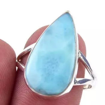 Кольцо ручной работы из стерлингового серебра 925 пробы Natural Republic с драгоценным камнем Ларимар S.9.5 c2Y93