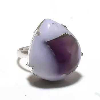 Кольцо ручной работы из стерлингового серебра 925 пробы с супер аметистом 23 драгоценными камнями, размер 9,5 A7o27
