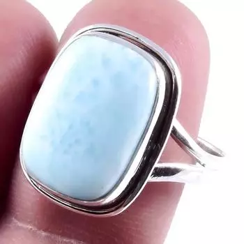 Кольцо ручной работы из стерлингового серебра 925 пробы с драгоценным камнем Natural Republic Ларимар S.10 дюймов D5w69