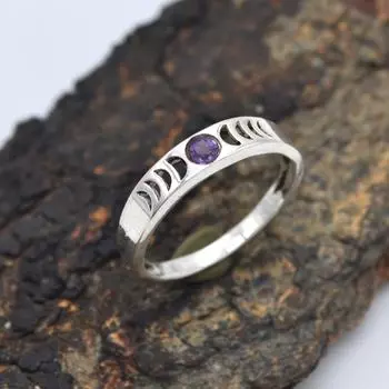 Кольцо ручной работы с драгоценным камнем из иолита Стерлинговое серебро 925 пробы Твердые украшения Массивное кольцо Бижутерия Назначение Универсальные