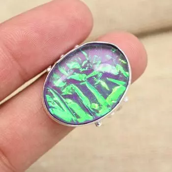 Кольцо ручной работы с фиолетовым тройным опалом на День Благодарения из стерлингового серебра 925 пробы, ювелирные изделия 4 фиолетовый