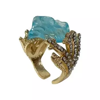 Кольцо ручной работы с головой быка для мужчин, персонализированное и мощное ретро-кольцо «Бык Тай», кольцо с открытым ртом, подарок One Size синий