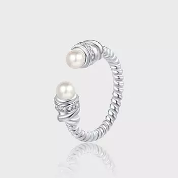 Кольцо S925 из стерлингового серебра с жемчугом и прохладным ветром, женское модное индивидуальное дизайнерское кольцо с высоким чувством уникальности на указательный палец Opening adjustable