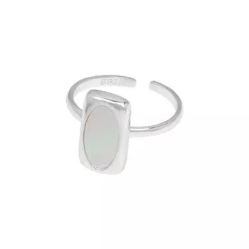 Кольцо S925 с геометрическим квадратом, ретро-мода и индивидуальный дизайн Ins Niche, открывающееся на указательный палец из стерлингового серебра Opening is adjustable серебряный