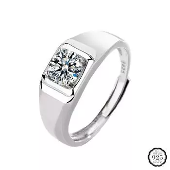 Кольцо S925, серебряные украшения с цирконом, драгоценные камни, открытые кольца на палец, аксессуары для мужчин, свадебное обещание, вечерние подарок, оптовая продажа Resizable