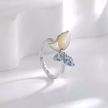 Кольцо S925 Silver Fritillary Butterfly Living Ring для женщин Guochao Light Luxury Ring Temperament Jewelry Gift to Valentine s Day For Girl opening adjustable белого золота