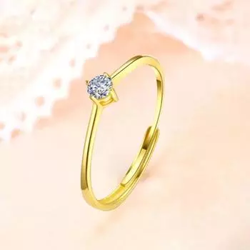 Кольцо S925 Silver Star Bright Zircon с четырьмя когтями, одинарное, ветровое, простые ювелирные изделия, аксессуары, женское, легкое, роскошное кольцо opening adjustable