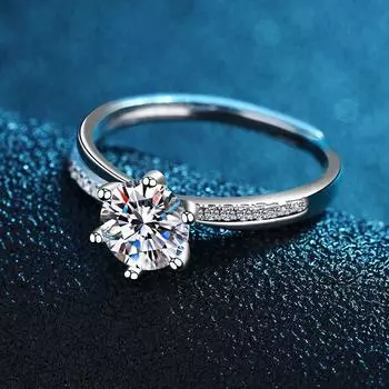 Кольцо S925 Silver Wrap Xiao Six-Claw с двумя линиями и поворотным рычагом, женское, Guochao, модное, любимое, бриллиантовое кольцо opening adjustable