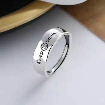 Кольцо S925 Sterling Silver English Smils в японском и корейском стиле с легкой роскошной текстурой и холодным ветром на указательный палец, женское