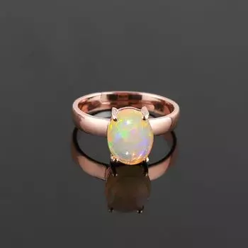Кольцо с эфиопским опалом, кольцо из цельного серебра 925 пробы, модное кольцо, дизайнерское кольцо, кольцо ручной работы, кольцо в стиле бохо, уникальное кольцо, кольцо из розового золота 6