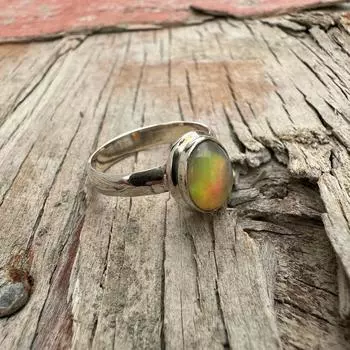 Кольцо с эфиопским опалом, серебро 925 пробы, кольцо с камнем, свадебный подарок, кольцо унисекс, серебряные украшения 6