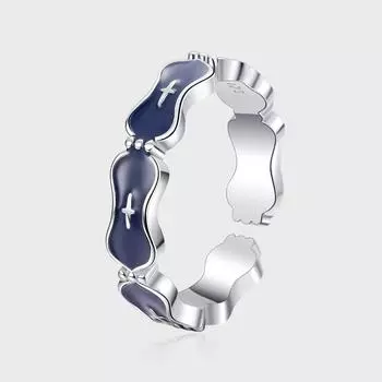 Кольцо с эмалью и капельной глазурью из стерлингового серебра S925, женское, нишевое, дизайн, ангельский свет, роскошное женское кольцо, чувство моды