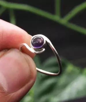 Кольцо с аметистом, Кольцо из стерлингового серебра 925 пробы, Кольцо ручной работы, Кольцо для ношения в комплекте, Подарок для нее 6