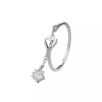 Кольцо с бахромой в виде капли дождя, инкрустированное бриллиантами, для трансляции через границу, персонализированное, простое, открытое кольцо в виде капли воды, для женщин opening adjustable