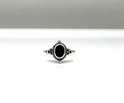 Кольцо с балийским ониксом из бисера, серебро 925 пробы, размеры от 5 до 10, кольцо с окисленным черным ониксом FR-334 5 чёрный