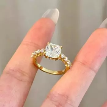 Кольцо с белым бриллиантом серии Plant Atmosphere в стиле ретро, среднее и старинное, простое кольцо с бриллиантом из золота 24 карата