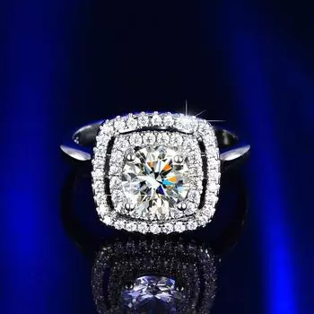 Кольцо с бриллиантами из муассанита в форме восьми сердец и восьми стрел для пар мужчин и женщин, однокаратное красное обручальное кольцо с шестью когтями 10