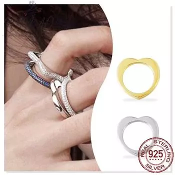 Кольцо с бриллиантами Temperament, посеребренное Love Ins, простое кольцо, ряд бриллиантов, модное индивидуальное кольцо 6