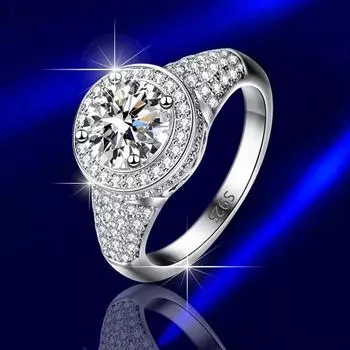 Кольцо с бриллиантом муассанитом, женское, однокаратное, с имитацией шести когтей, обручальное, изысканное кольцо с бриллиантом из высокоуглеродистого сплава 10