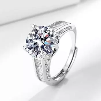 Кольцо с бриллиантом высокой чистоты пять карат, женское кольцо для ношения в стопке.