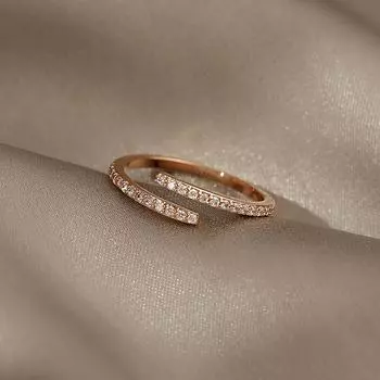Кольцо с бриллиантом Женское модное индивидуальное кольцо на указательный палец Холодный ветер Японский легкий роскошный нишевый дизайн Sense Opening Adjustable розового золота