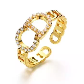 Кольцо с буквой Cd, женское, кольцо на указательный палец, легкое, роскошное, открытое, регулируемое кольцо adjustable золотой
