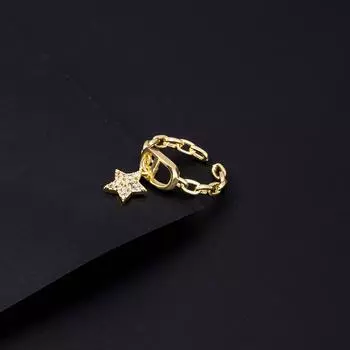Кольцо с буквой D из бриллиантов-звезд, нишевый дизайн, кулон, трендовое, повседневное, универсальное женское кольцо, новое открытое регулируемое кольцо resizable
