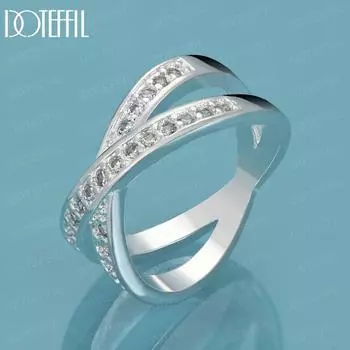 Кольцо с буквой X из стерлингового серебра 925 пробы с цирконием AAA, подвеска для свадьбы 7#