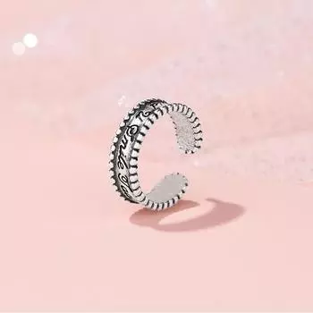 Кольцо с буквой Женское Простое Темпераментное Ветер Старое Металлическое Открытие Регулируемое Кольцо
