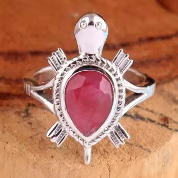 Кольцо с черепахой, Ювелирные изделия с животными, Кольцо ручной работы, Ювелирные изделия унисекс, Серебряные украшения 4 розовый