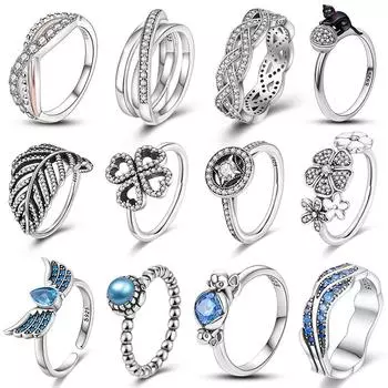 Кольцо с цирконием из серебра 925 пробы с синим крылом и цирконием на годовщину, женский бутик ювелирных изделий, обручальные кольца в форме кошки, женские антистрессовые кольца 6