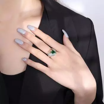 Кольцо с цирконием Wish, двойной лебедь, любовь, темперамент, премиум, ретро, ужин, цирконий, кольцо