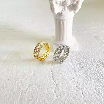 Кольцо с цирконием женское кольцо холодный нейтральный ветер 18-каратное золотое кольцо нишевый дизайн кольцо на указательный палец No. 5 золотой