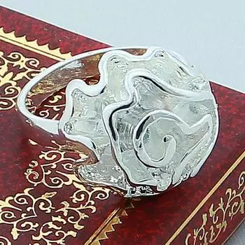 Кольцо с цветком розы из серебра 925 пробы для женщин, свадебные модные украшения 5